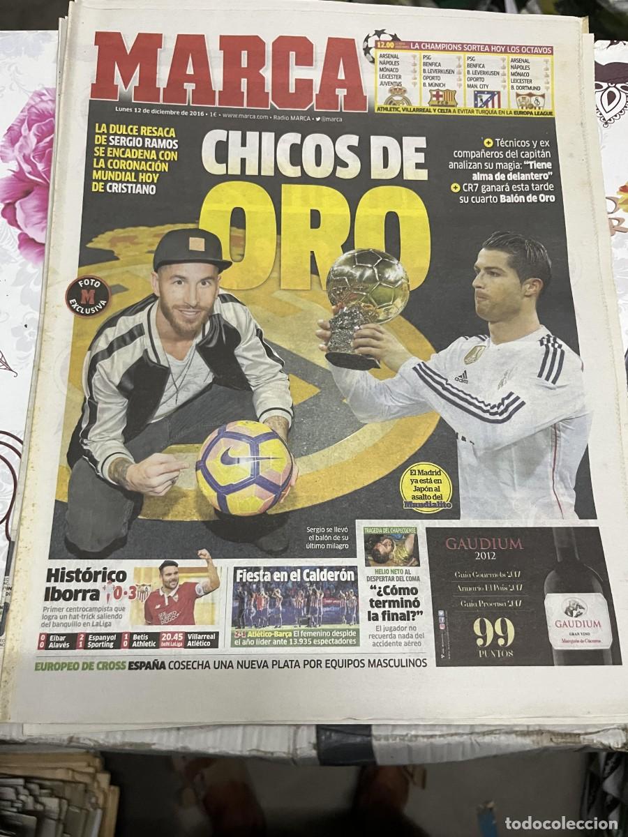 Coleccionismo deportivo: MARCA (12-12-2016) HOY CHICOS DE ORO SERGIO RAMOS CRISTIANO RONALDO BALON DE ORO SORTEO CHAMPIONS
