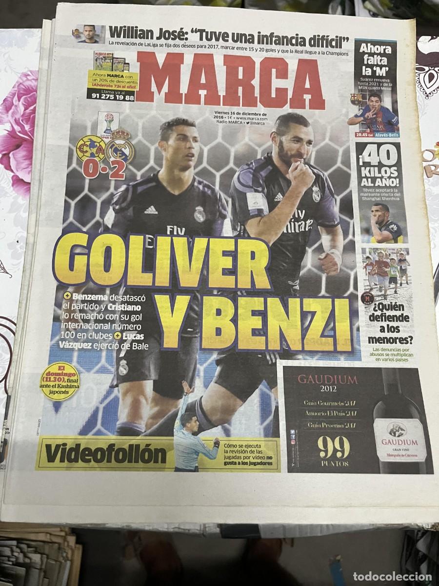 Coleccionismo deportivo: MARCA (16-12-2016) MUNDIALITO REAL MADRID 2-0 AMERICA MEXICO WILLIAM JOSE CARLOS TEVEZ