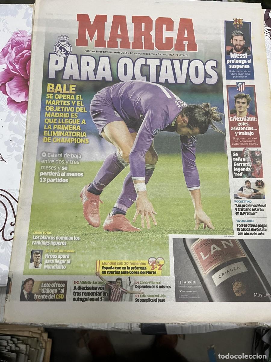Colecionismo desportivo: MARCA (25-11-2016) GARETH BALE MESSI GRIEZMANN SE RETIRA GERRARD LIVERPOOL ATHLETIC 3-2 SASSUOLO
