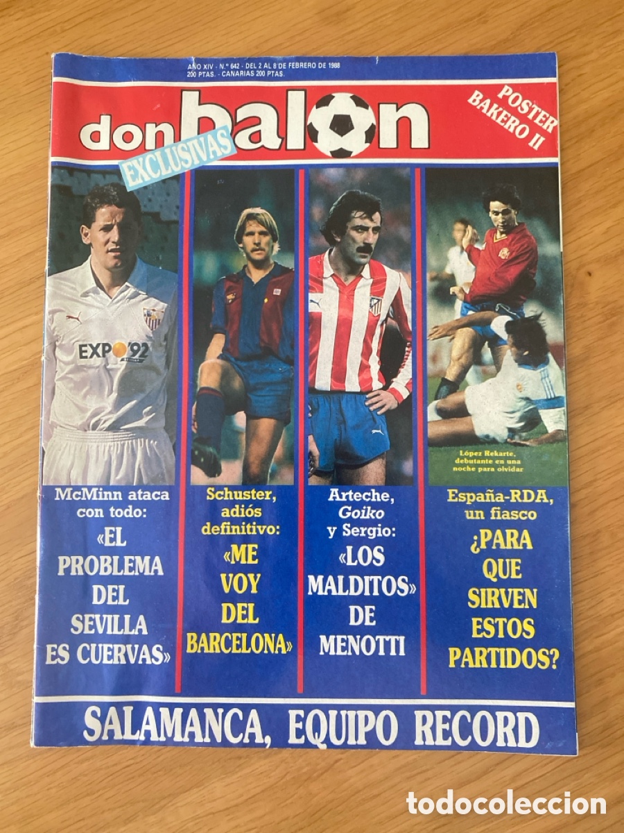 Coleccionismo deportivo: Don bal&oacute;n 642 - Poster Real Sociedad - Cadiz - Espa&ntilde;a - Euro 88 Italia - Salamanca - Mallorca