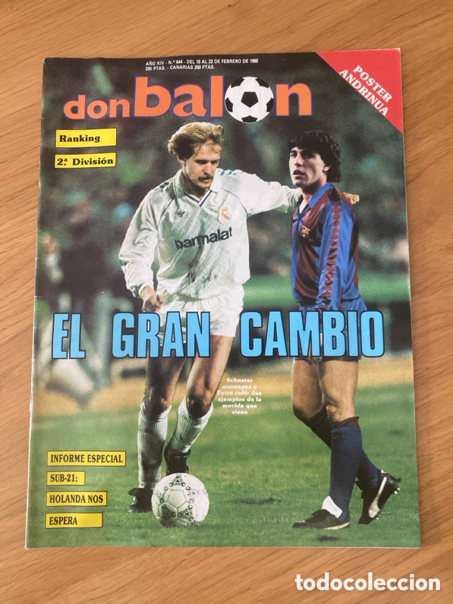 Coleccionismo deportivo: Don bal&oacute;n 644 - Poster Athletic - Las Palmas - Cadiz - Euro 88 Inglaterra - Alzira - Espa&ntilde;a