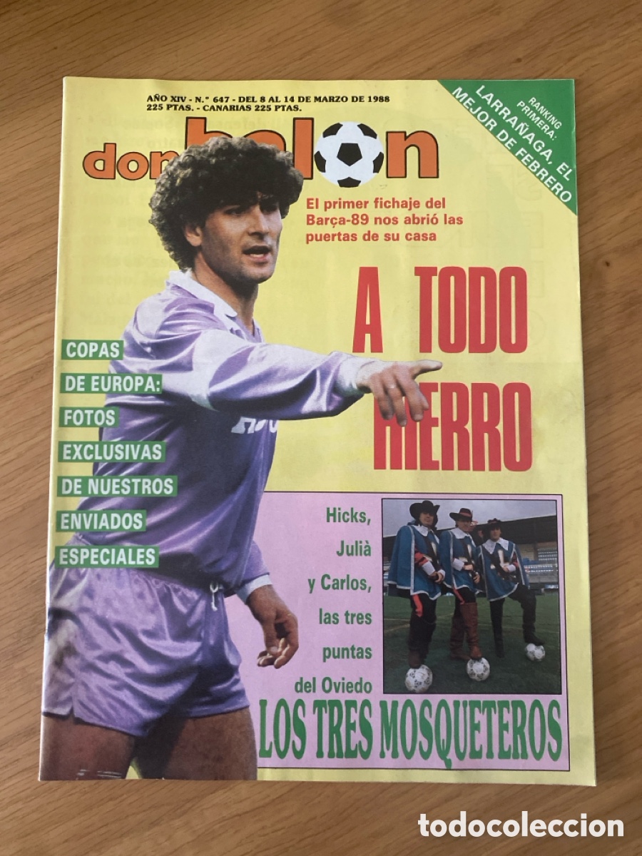 Coleccionismo deportivo: Don bal&oacute;n 647 - Hierro - Espanyol - Sabadell - Copas Europeas - Madrid Bar&ccedil;a - Euro 88 Eire - Oviedo