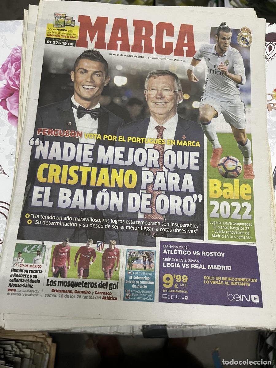 Coleccionismo deportivo: MARCA (31-10-2016) CRISTIANO RONALDO FERGUSON GARETH BALE GP MEXICO ATLETICO MADRID