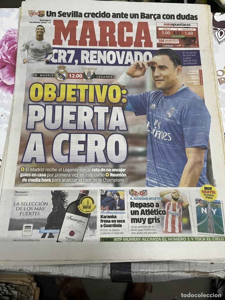 Coleccionismo deportivo: MARCA (6-11-2016) REAL SOCIEDAD 2-0 ATLETICO MADRID HOY REAL MADRID LEGANES CR7 RENOVADO