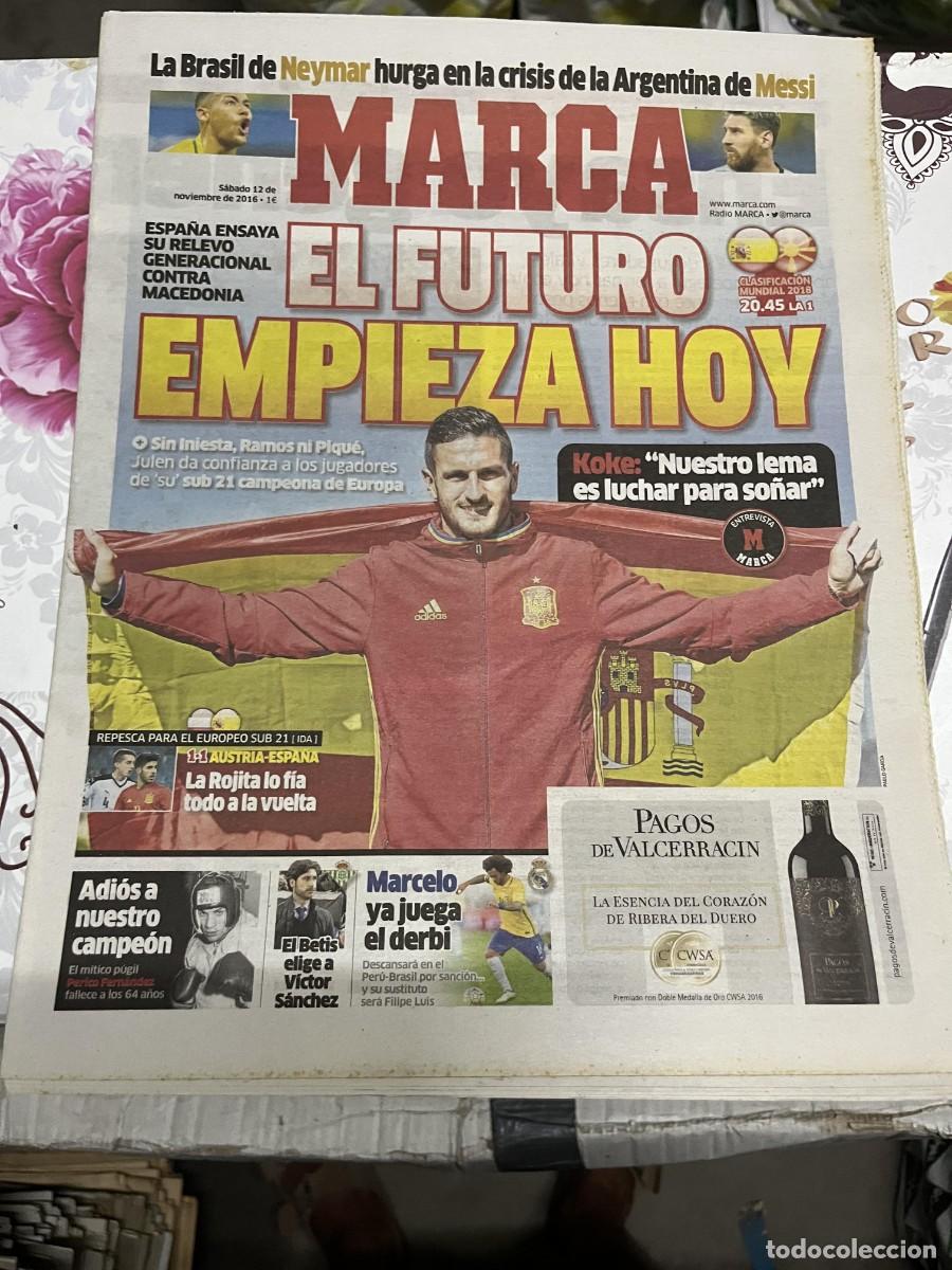 Coleccionismo deportivo: MARCA (12-11-2016) KOKE HOY ESPA&Ntilde;A SELECCION ESPA&Ntilde;OLA MACEDONIA SUB-21 AUSTRIA 1-1 ESPA&Ntilde;A