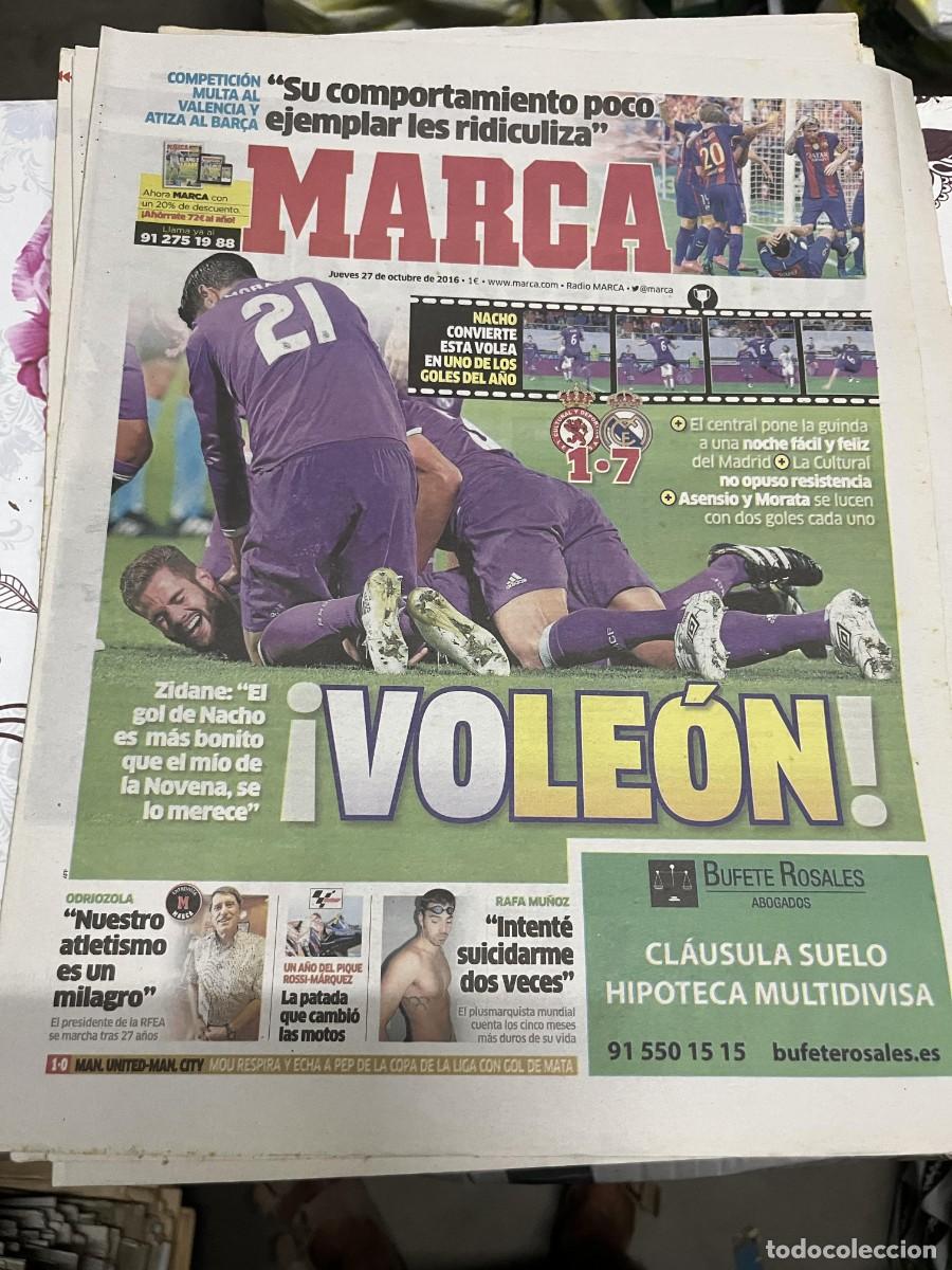 Coleccionismo deportivo: MARCA (27-10-2016) COPA CULTURAL LEONESA 1-7 REAL MADRID GOLAZO NACHO ODRIOZOLA RAFA MU&Ntilde;OZ