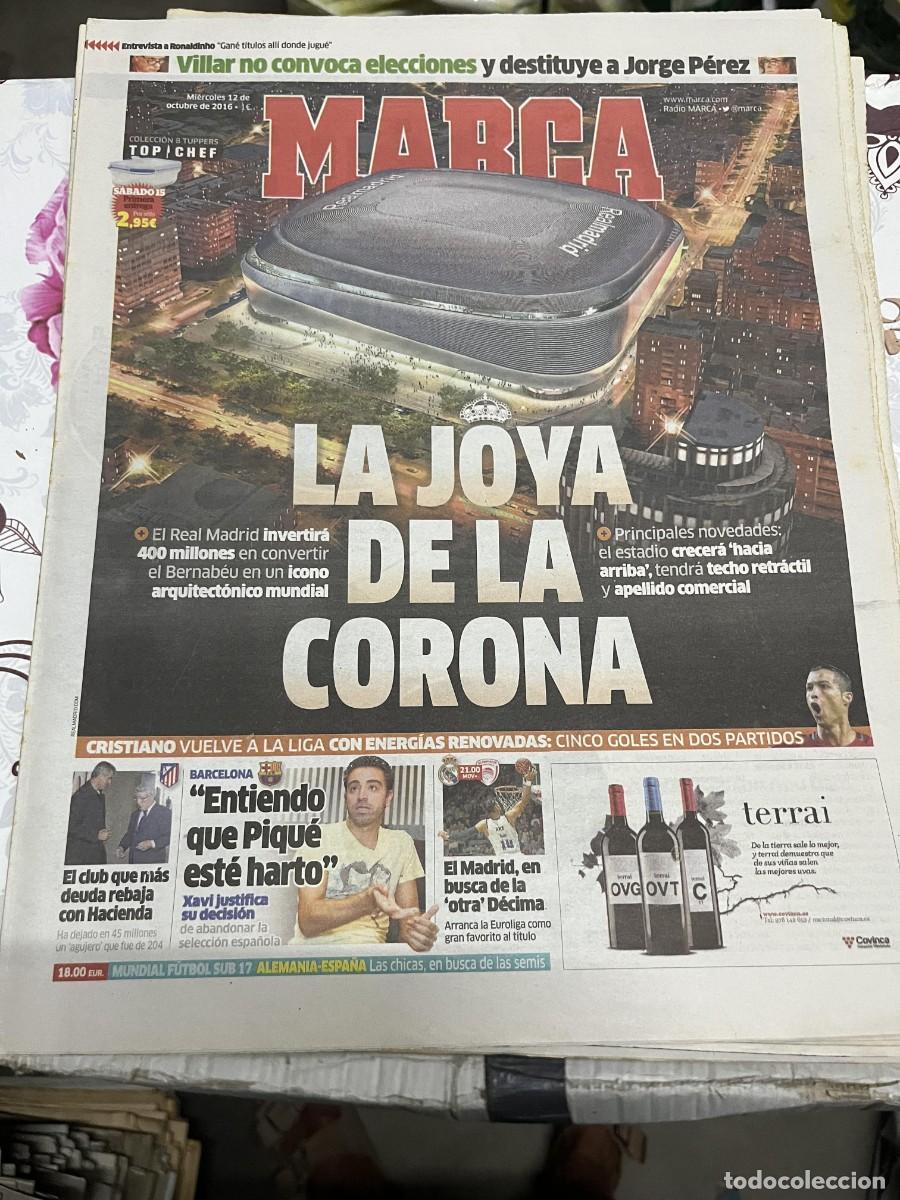Coleccionismo deportivo: MARCA (12-10-2016) VILLAR JORGE PEREZ ENTREVISTA RONALDINHO NUEVO ESTADIO SANTIAGO BERNABEU