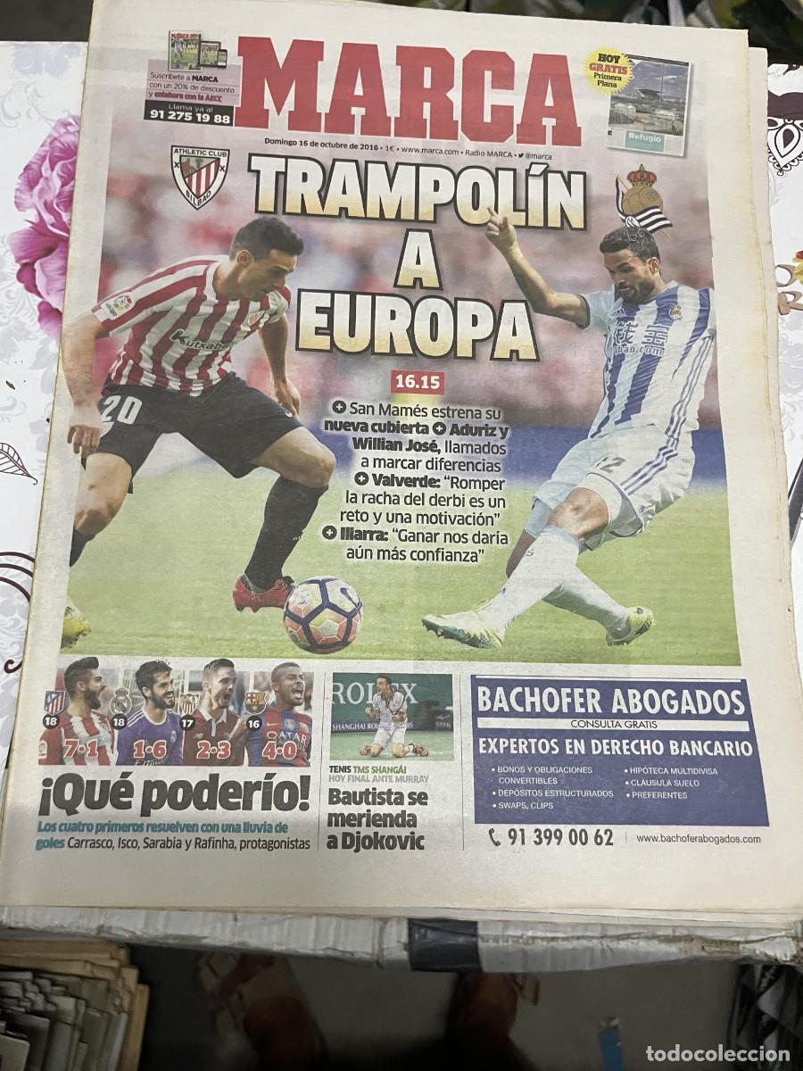 Coleccionismo deportivo: MARCA (16-10-2016)BARCELONA 4-0 DEPORTIVO BETIS 1-6 REAL MADRID ATLETICO 7-1 GRANADA SOCIEDAD BILBAO