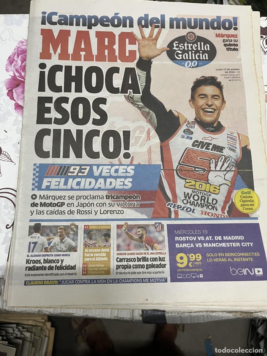 Coleccionismo deportivo: MARCA (17-10-2016) CAMPEON DEL MUNDO MARC MARQUEZ MOTOCICLISMO MOTO GP ATHLETIC 3-2 REAL SOCIEDAD
