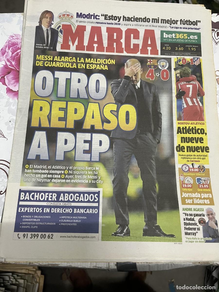 Coleccionismo deportivo: MARCA (20-10-2016)CHAMPIONS ROSTOV 0-1 ATLETICO MADRID BARCELONA 4-0 MANCHESTER CITY PEP GUARDIOLA