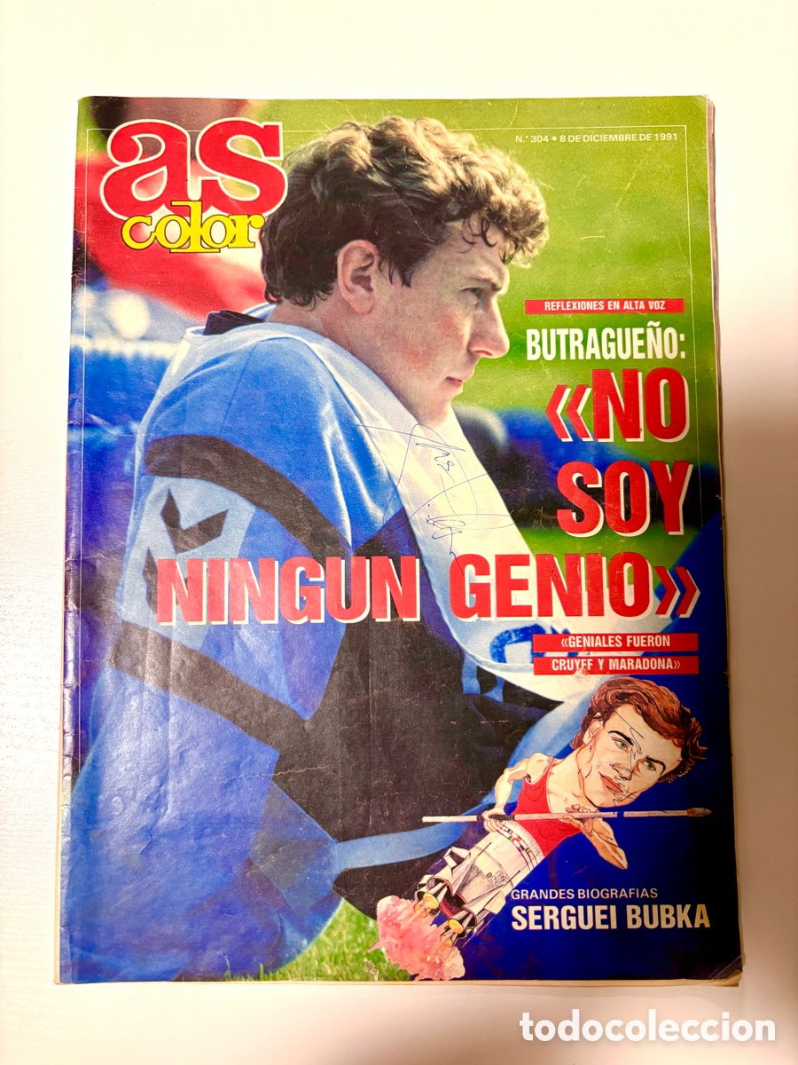 Sports collectibles: Revista AS Color N&ordm; 304 - 8 de Diciembre de 1991 (Emilio Butrague&ntilde;o)