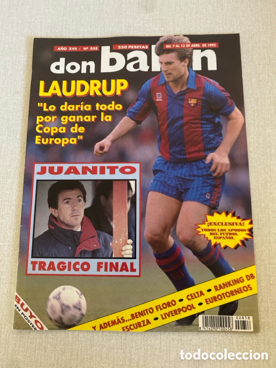 Coleccionismo deportivo: Don bal&oacute;n 858 - Poster Real Madrid - Laudrup - Juanito - Albacete Celta - Liverpool - Copas Europeas
