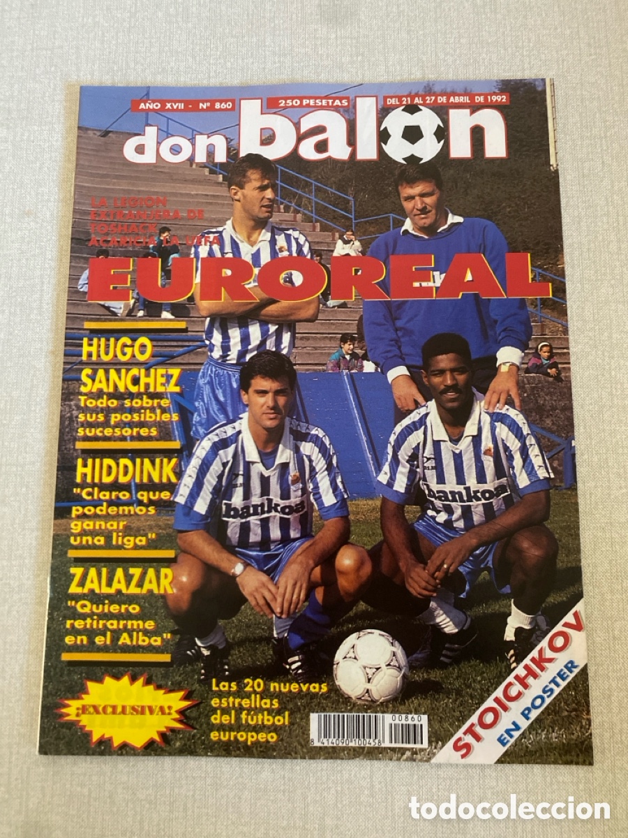 Coleccionismo deportivo: Don bal&oacute;n 860 - Poster Stoichkov - Real Sociedad - Valencia - Cruyff - Albacete - Copas Europeas