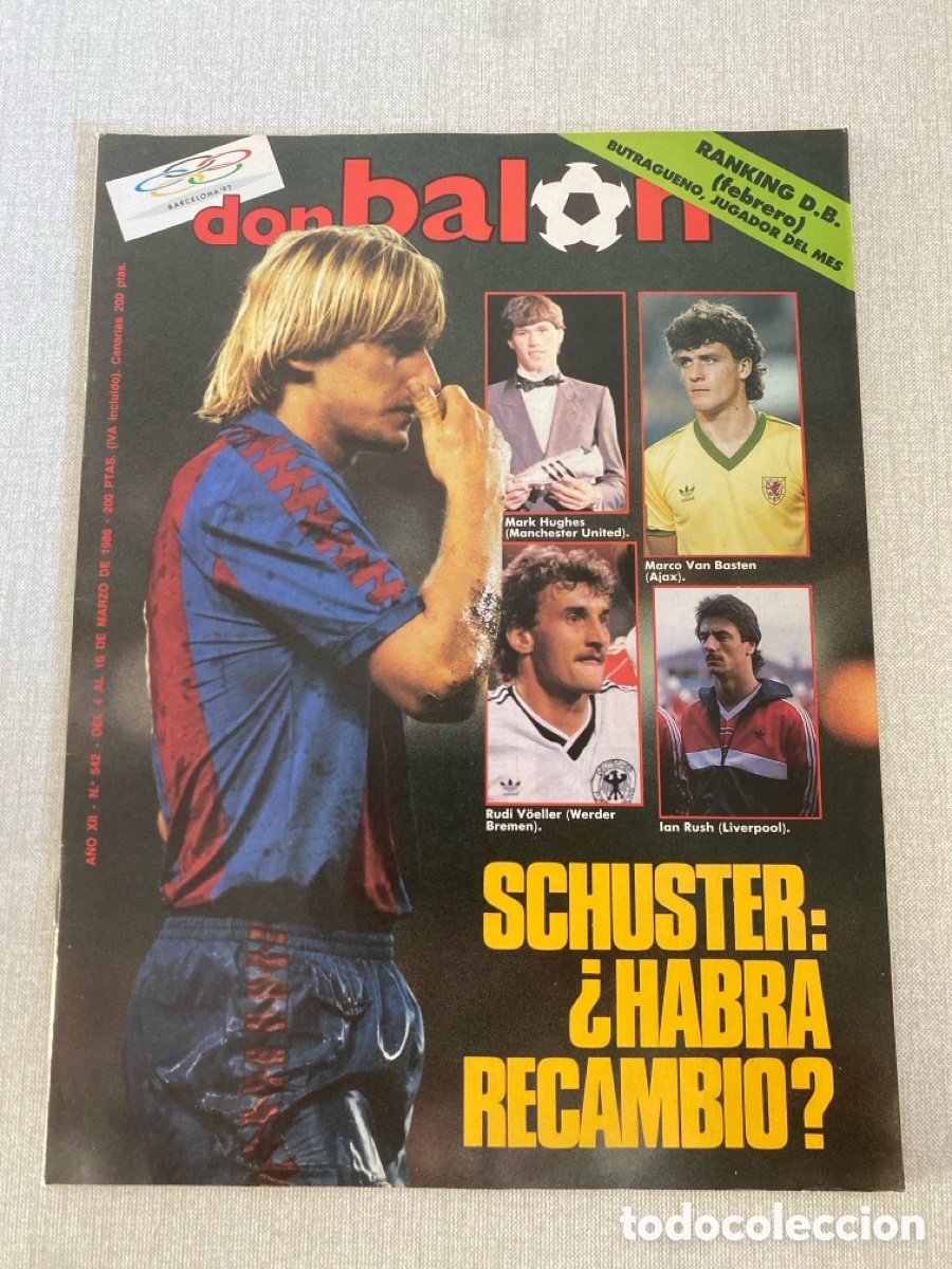 Coleccionismo deportivo: Don bal&oacute;n 542 - Poster Butrague&ntilde;o - Barcelona - H&eacute;rcules - Laudrup - Mexico 86 - M&uacute;rcia - Tendillo