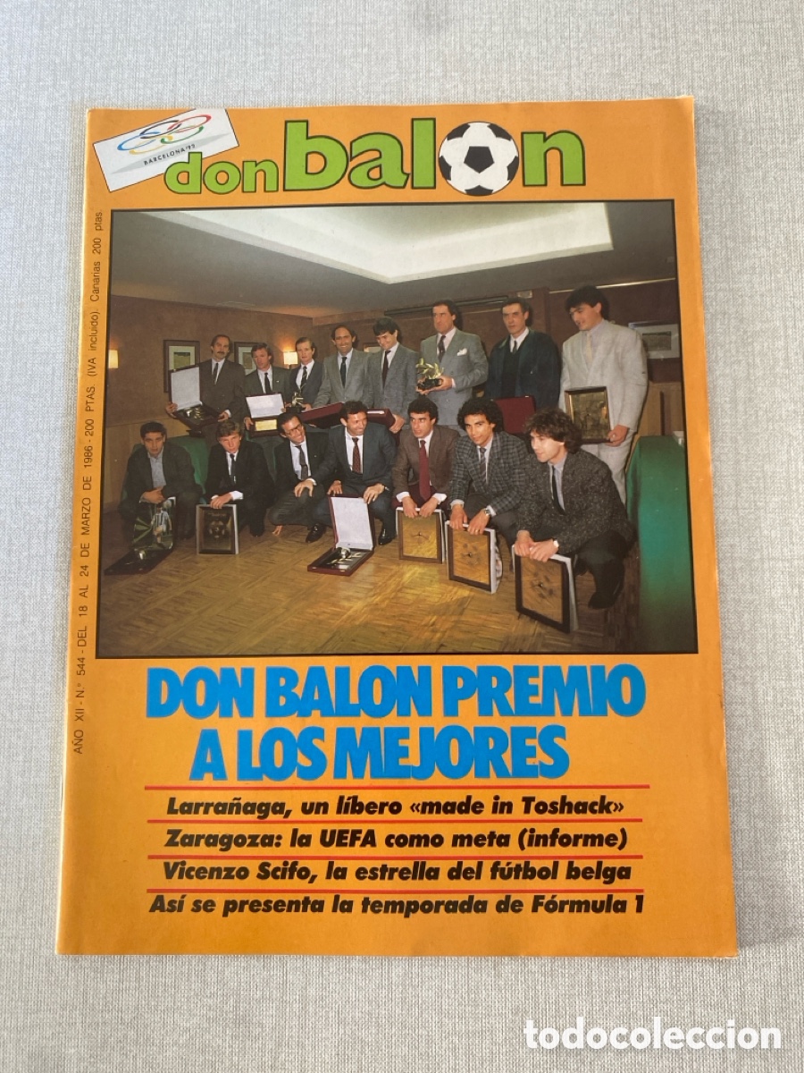 Coleccionismo deportivo: Don bal&oacute;n 544 - Larra&ntilde;aga - Zaragoza - Scifo - Nastic - Real Sociedad - Mexico 86 mundial B&eacute;lgica