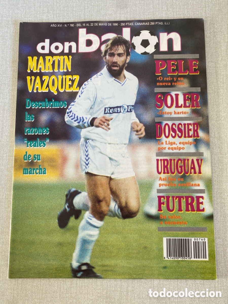 Coleccionismo deportivo: Don bal&oacute;n 760 - M. V&aacute;zquez - Pel&eacute; - Resumen liga - Italia 90 - Final Copa Europa Recopa - Uruguay