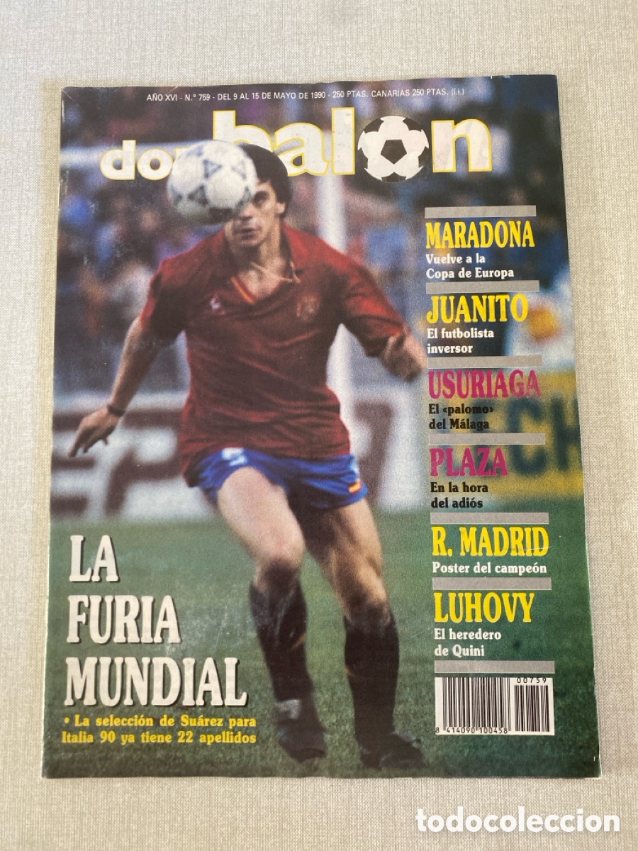 Coleccionismo deportivo: Don bal&oacute;n 759 - Poster Real Madrid campe&oacute;n - Espa&ntilde;a - Cruyff - Italia 90 - Final UEFA - Maradona