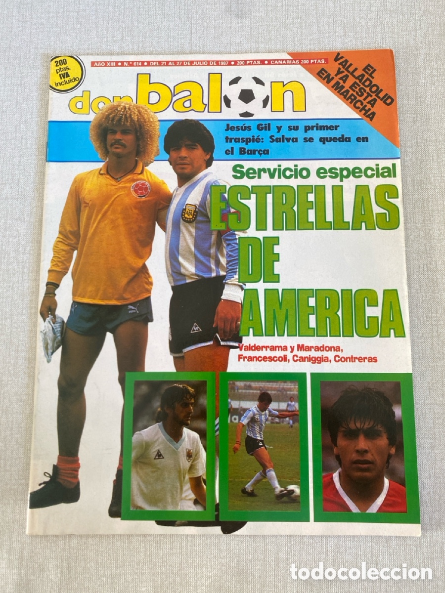 Coleccionismo deportivo: Don bal&oacute;n 614 - Copa America - Maradona - Atl&eacute;tico - Murcia - Betis - Sporting - Valladolid - Kempes