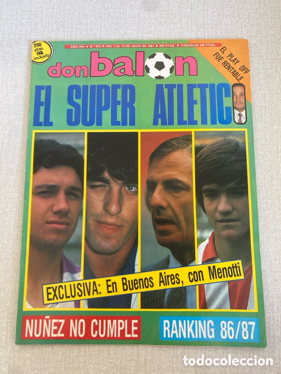 Coleccionismo deportivo: Don bal&oacute;n 612 - Poster liga - Atletico - Las Palmas - Robinson - Racing - Girondins - Real Madrid