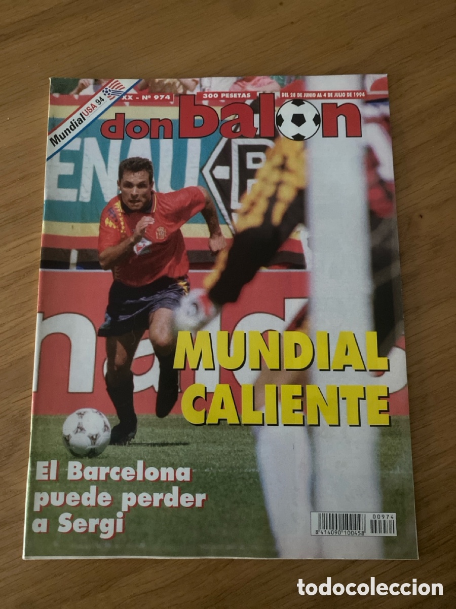 Coleccionismo deportivo: Don bal&oacute;n 974 - Mundial USA 94 - Espa&ntilde;a - Bar&ccedil;a - Redondo - Simeone - Selecci&oacute;n espa&ntilde;ola - Betis