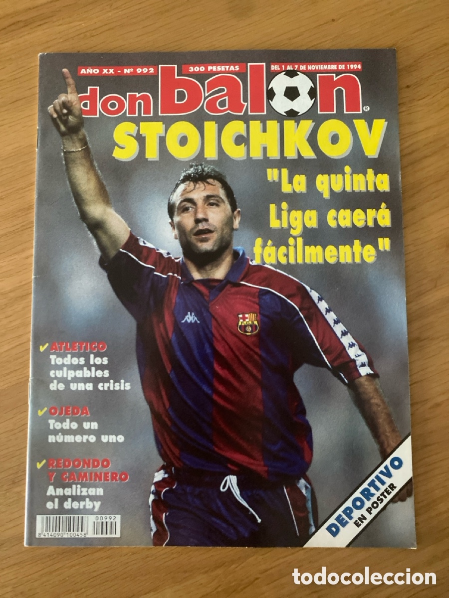 Coleccionismo deportivo: Don bal&oacute;n 992 - Poster Deportivo - Stoichkov - Atl&eacute;tico - Redondo - Tenerife - Del Piero - Rayo