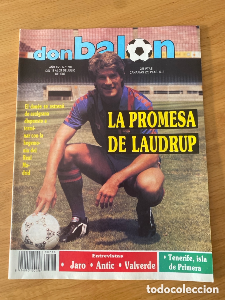Coleccionismo deportivo: F&uacute;tbol don bal&oacute;n 718 - Laudrup - Murcia - Zaragoza - Copa Africa - Tenerife - Barcelona - Gil Antic