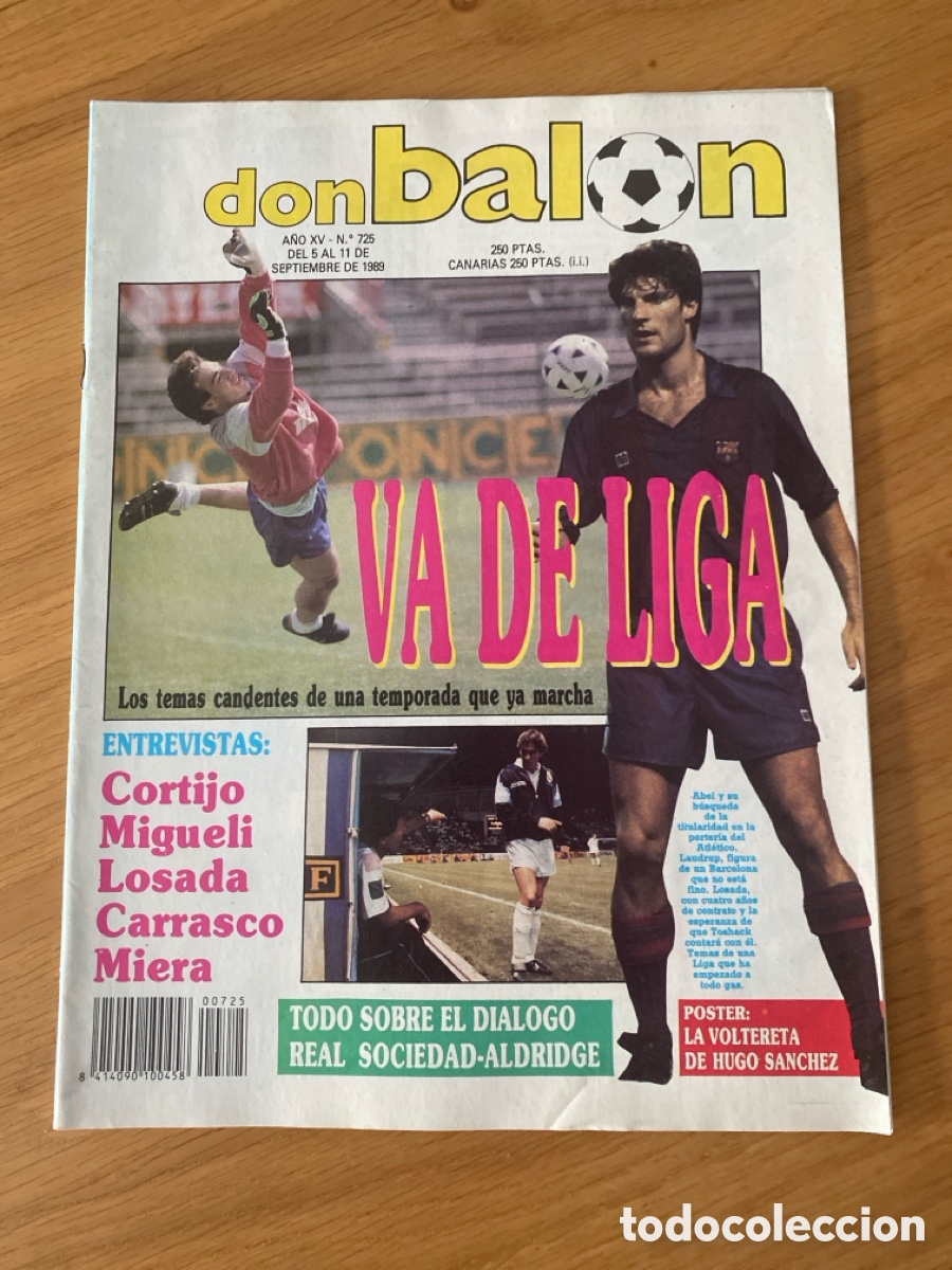 Coleccionismo deportivo: Don bal&oacute;n 725 - Poster Hugo - Cadiz - Laudrup - Atl&eacute;tico - Bar&ccedil;a - Tenerife - Maradona