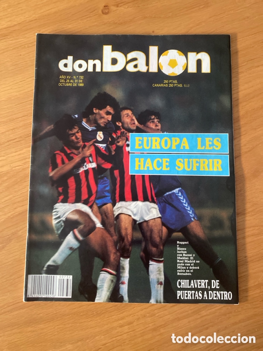 Coleccionismo deportivo: Don bal&oacute;n 732 - Poster Koeman - Malaga - Copas Europeas - Chilavert - Madrid vs Mil&aacute;n - Zaragoza