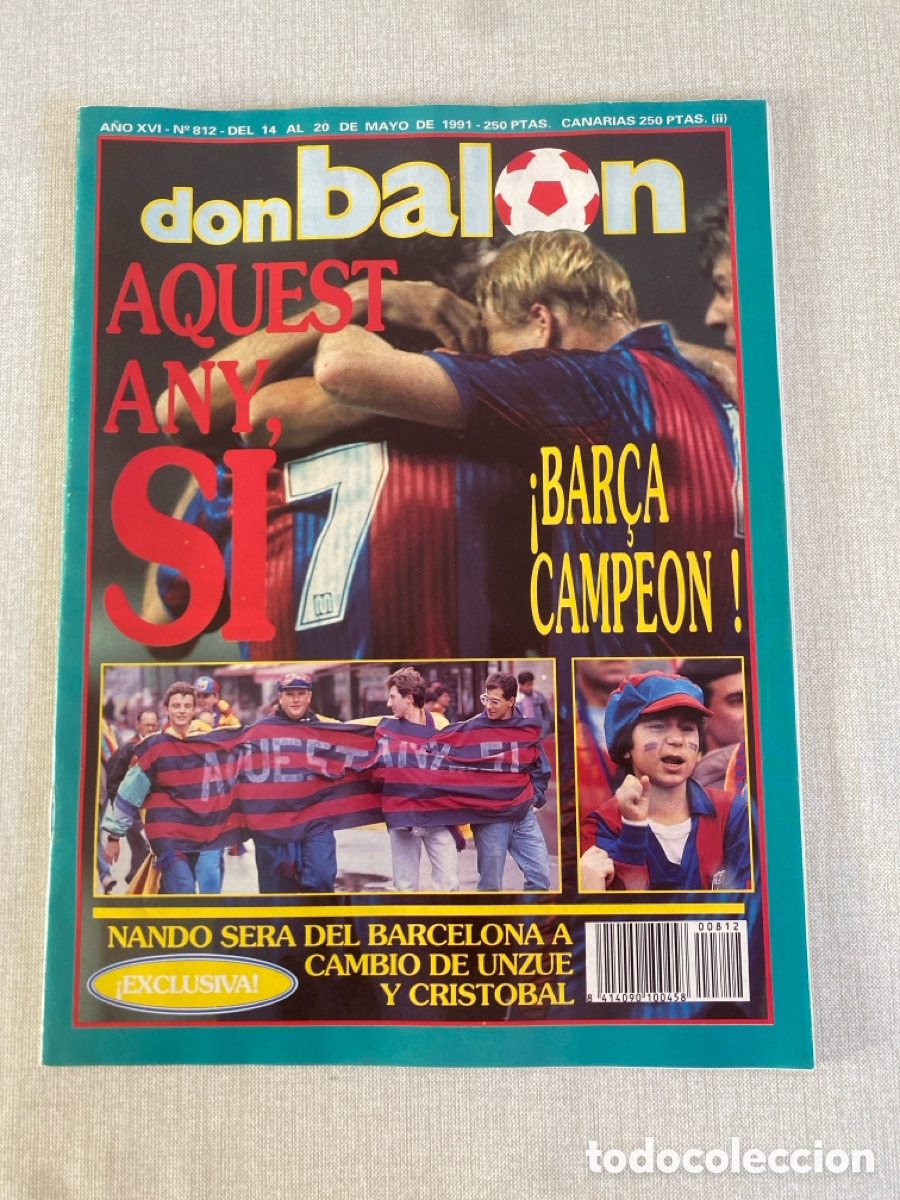Coleccionismo deportivo: Don bal&oacute;n 812 - Barcelona campeon liga - Poster Mallorca - Final copa UEFA Inter - Monchi - Real