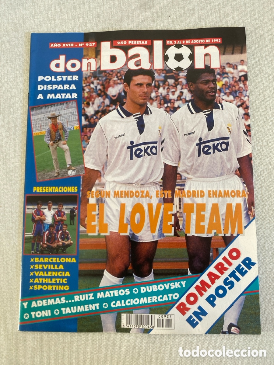 Coleccionismo deportivo: Don bal&oacute;n 927 - Poster Romario - Polster - Real Madrid - Barcelona Mallorca - Inter Sevilla Malaga