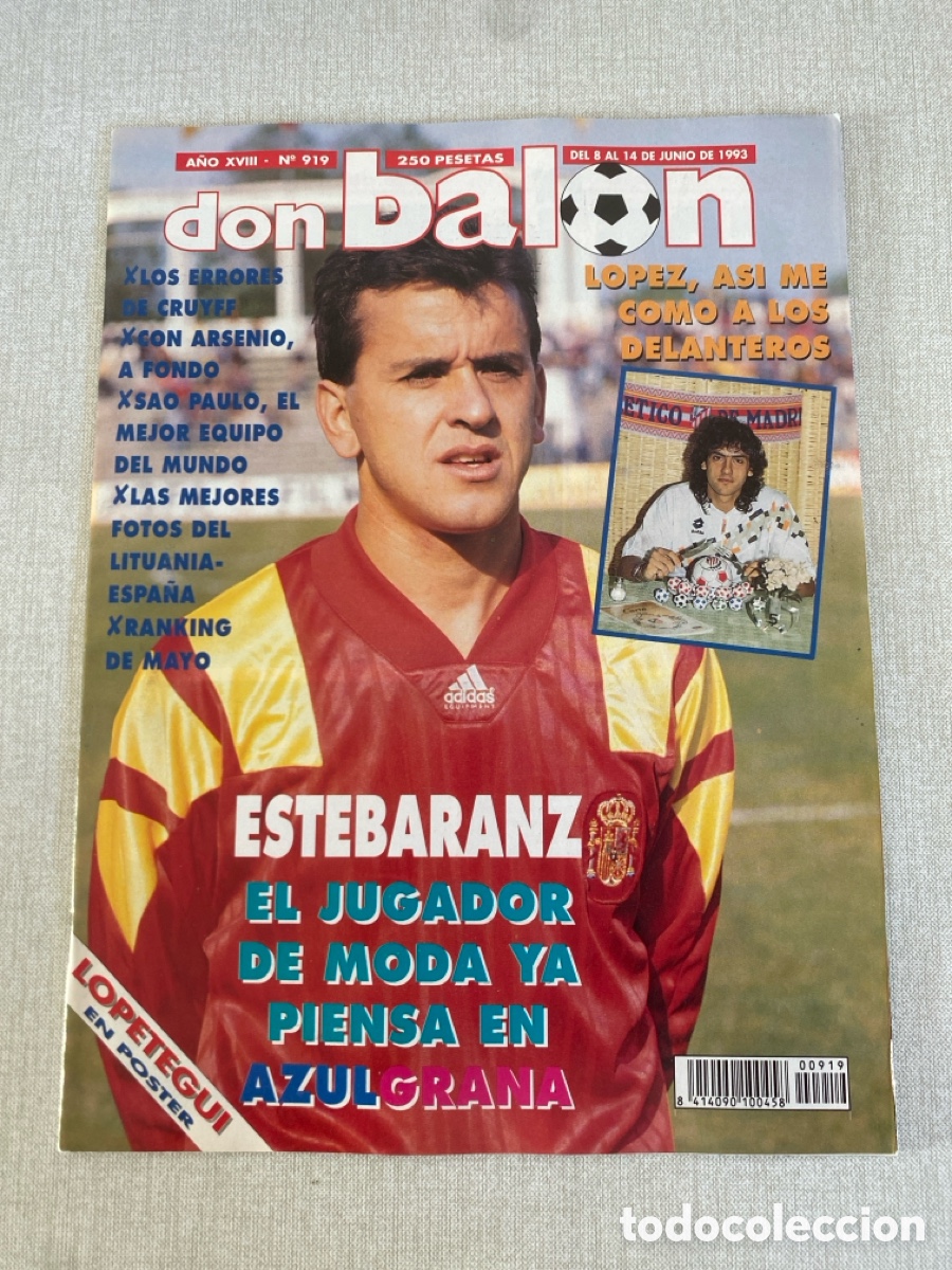Coleccionismo deportivo: Don bal&oacute;n 919 - Poster Logro&ntilde;&eacute;s - Atl&eacute;tico - Cruyff - Deportivo - Baggio Espa&ntilde;a S&atilde;o Paulo - Almer&iacute;a