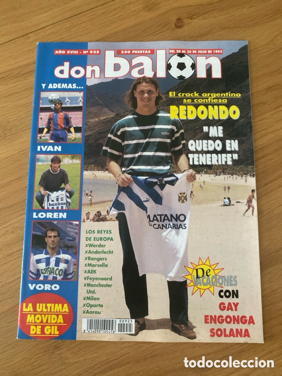 Coleccionismo deportivo: Don bal&oacute;n 925 - Redondo Tenerife - Atl&eacute;tico - Bremen - Feyenoord - Mil&aacute;n Porto - Espanyol - Dubovsky