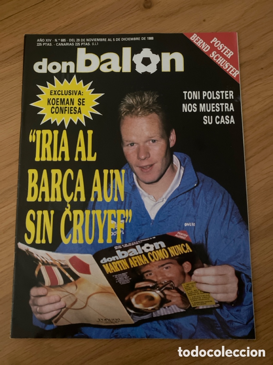 Coleccionismo deportivo: Don bal&oacute;n 685 - Poster R. Madrid - Koeman - Valladolid - Real Sociedad - Francia - Sevilla Sporting