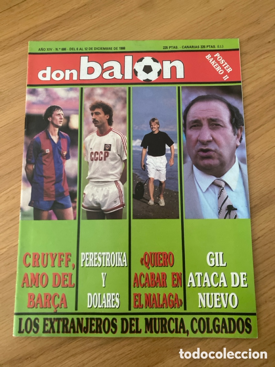 Coleccionismo deportivo: Don bal&oacute;n 686 - Poster Barcelona - Cruyff - Murcia - Betis - Valladolid - Lauridsen - Gil