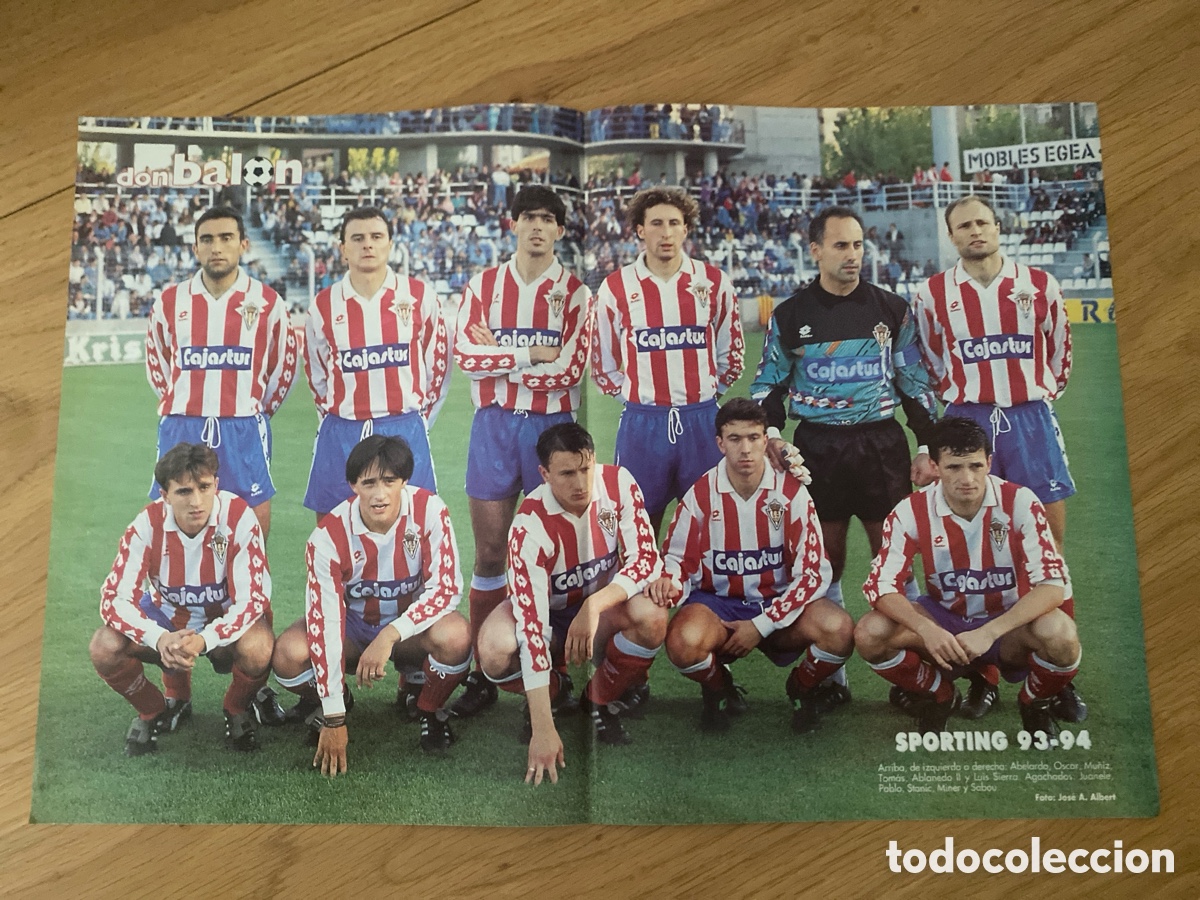 Coleccionismo deportivo: P&oacute;ster don bal&oacute;n Sporting de Gij&oacute;n - Temporada 93/94 - 1993-1994
