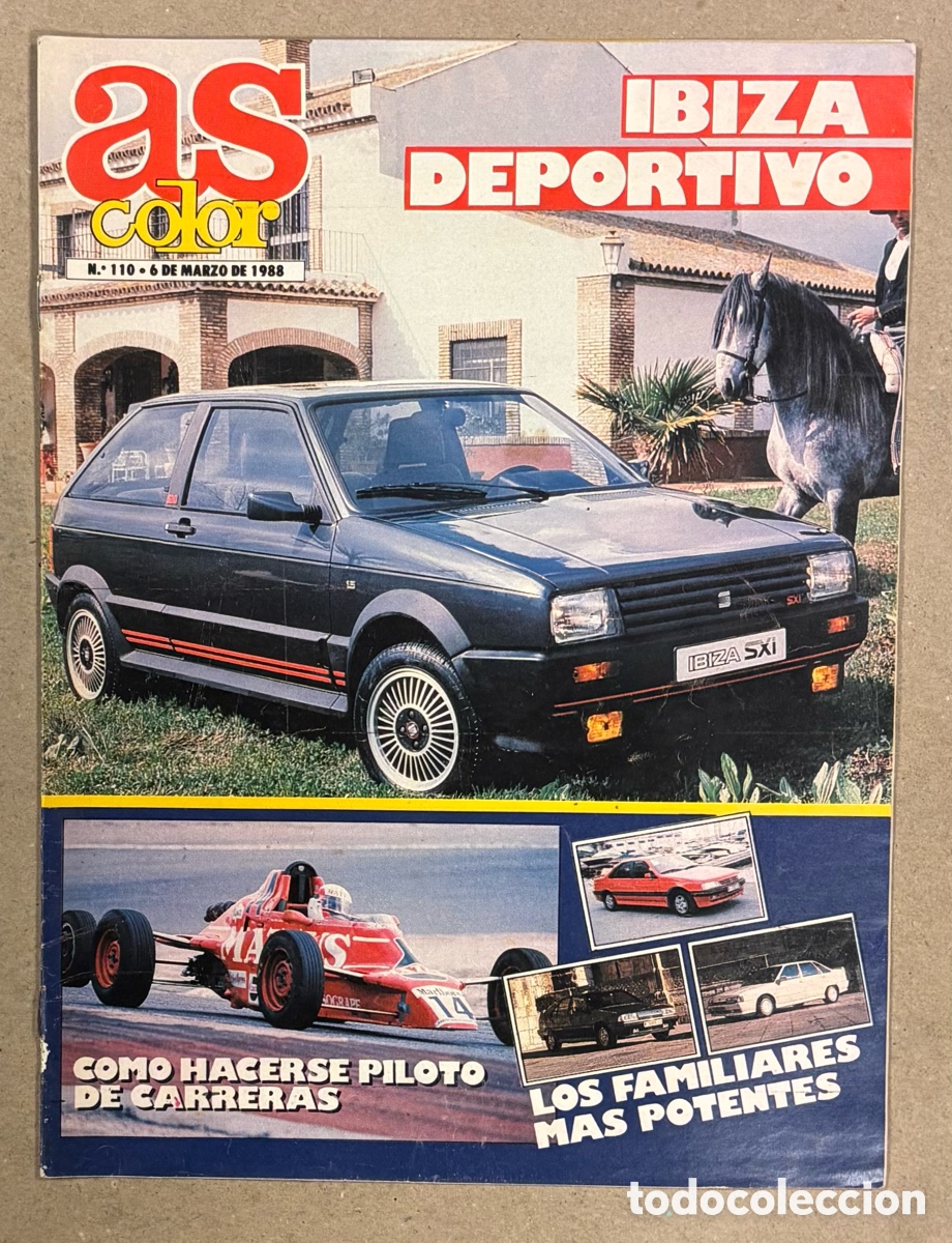Coleccionismo deportivo: AS COLOR N&deg; 110 (1988). SEAT IBIZA DEPORTIVO, RAFA GORDILLO FORD SCORPIO 2.9, ESPA&Ntilde;OLES EN F-1
