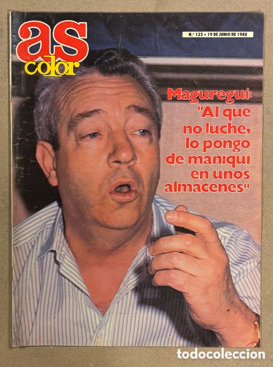 Coleccionismo deportivo: AS COLOR N&deg; 125 (1988). MAGUREGUI ATL&Eacute;TICO MADRID, BRAD BRANSON, REBOLLEDO CADDIE BALLESTEROS