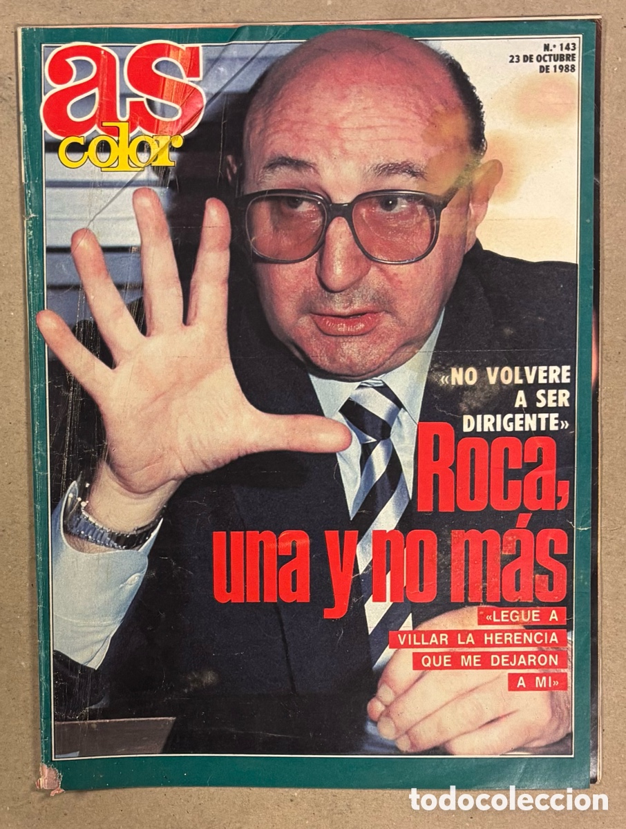 Coleccionismo deportivo: AS COLOR N&deg; 143 (1988). JOS&Eacute; LUIS ROCA, FRANCISCO SEVILLA FC, ANDRINUA PATXI SALINAS Y FERREIRA, POS