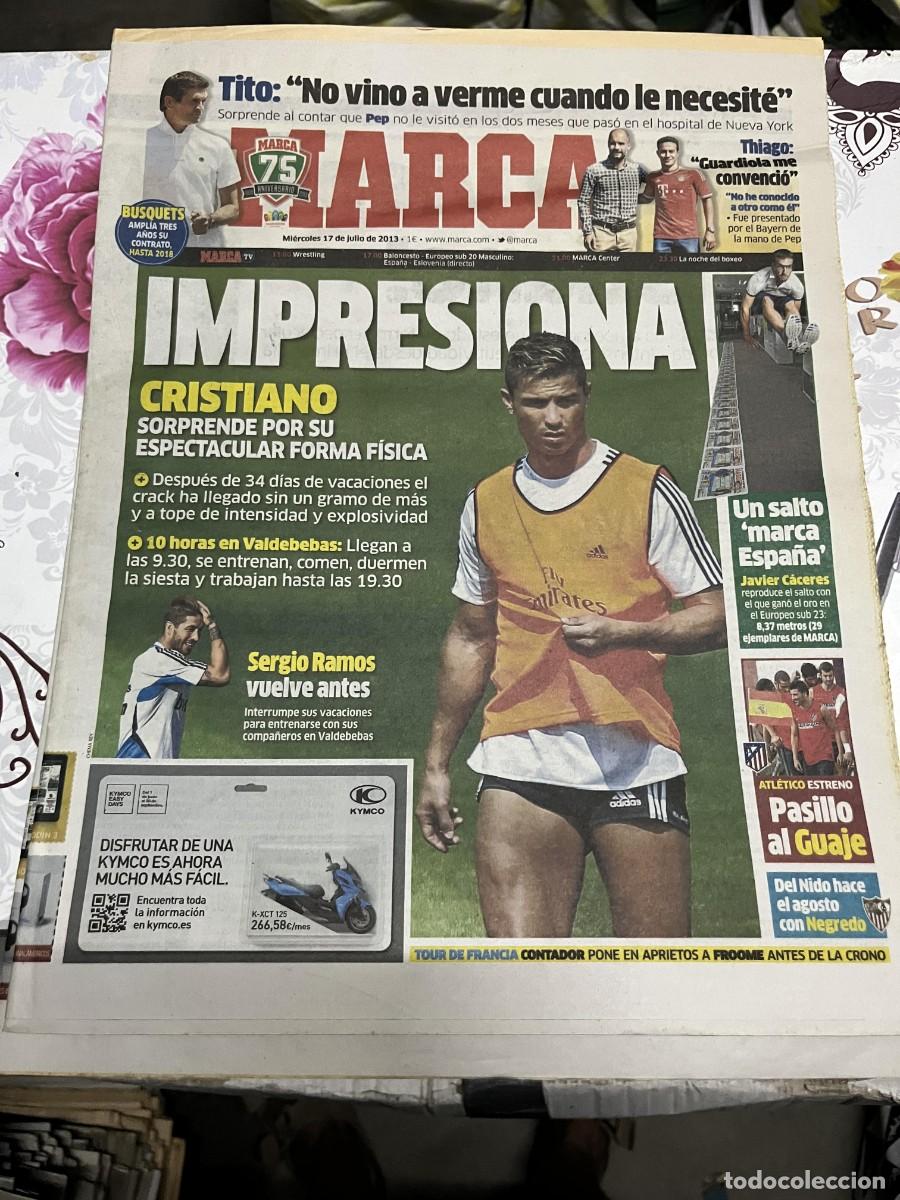Coleccionismo deportivo: MARCA (17-7-2013) CR7 CRISTIANO RONALDO REAL MADRID THIAGO GUARDIOLA TITO BARCELONA JAVIER CACERES