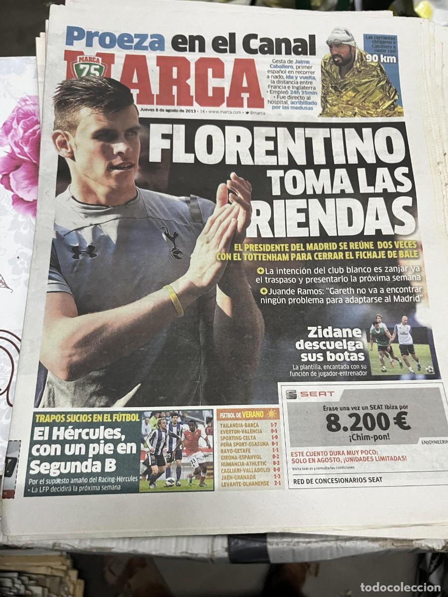 Coleccionismo deportivo: MARCA (8-8-2013) FLORENTINO PEREZ GARETH BALE REAL MADRID JAIME CABALLERO ZIDANE HERCULES