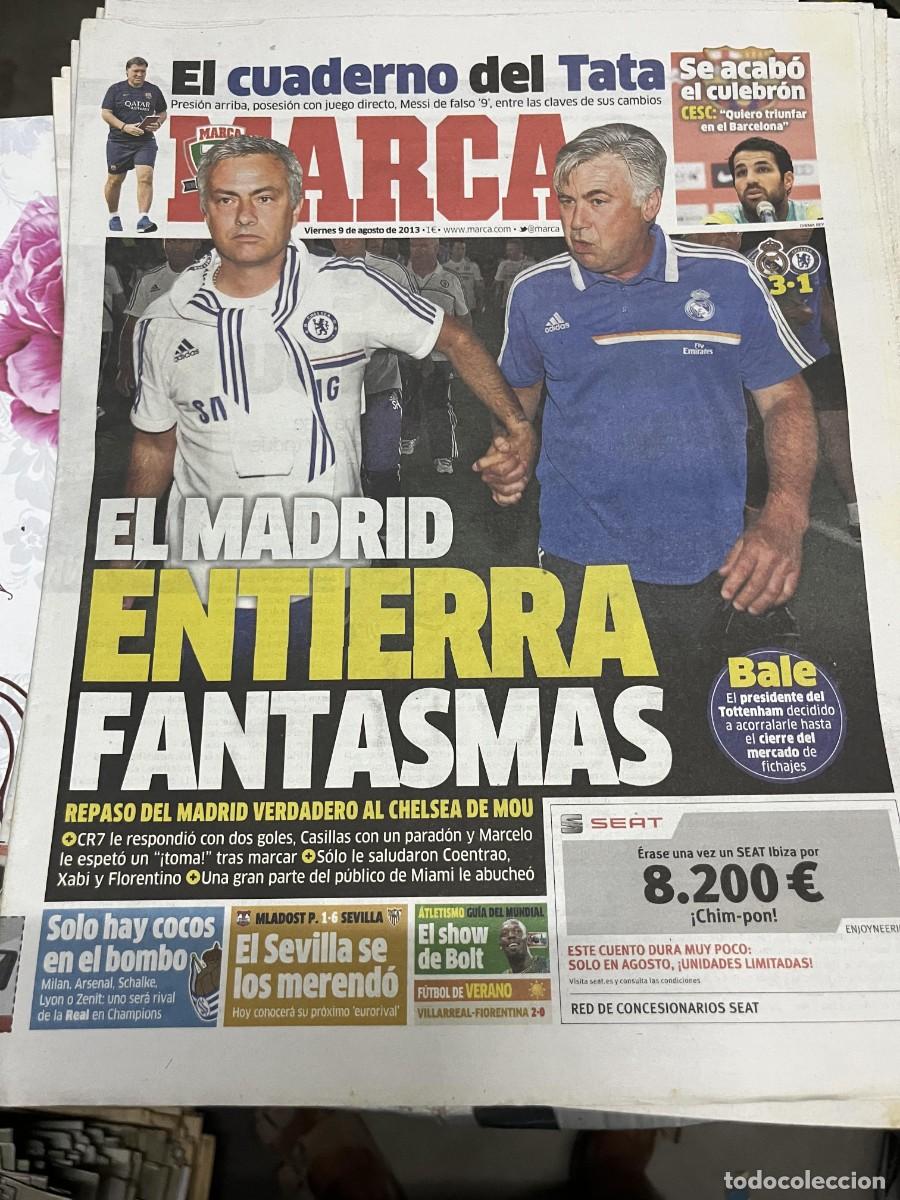 Coleccionismo deportivo: MARCA (9-8-2013) MOURINHO ANCELOTTI REAL MADRID 3-1 CHELSEA CESC FABREGAS BALE MLADOST 1-6 SEVILLA