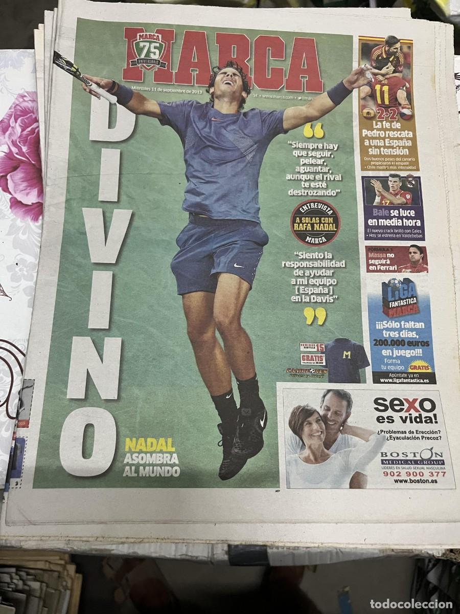 Coleccionismo deportivo: MARCA (11-9-2013) ENTREVISTA RAFAEL NADAL TENIS ESPA&Ntilde;A 2-2 CHILE FORMULA 1 MASSA