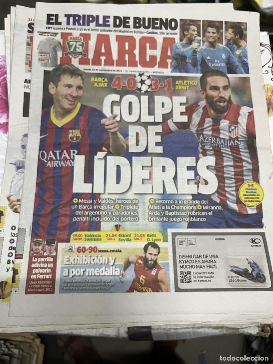 Coleccionismo deportivo: MARCA (19-9-2013) MESSI ARDA TURAN CHAMPIONS BARCELONA 4-0 AJAX ATLETICO 3-1 ZENIT