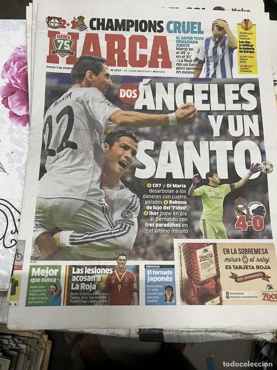 Coleccionismo deportivo: MARCA (3-10-2013) CHAMPIONS BAYER LEVERKUSEN 2-1 REAL SOCIEDAD REAL MADRID 4-0 COPENHAGUE