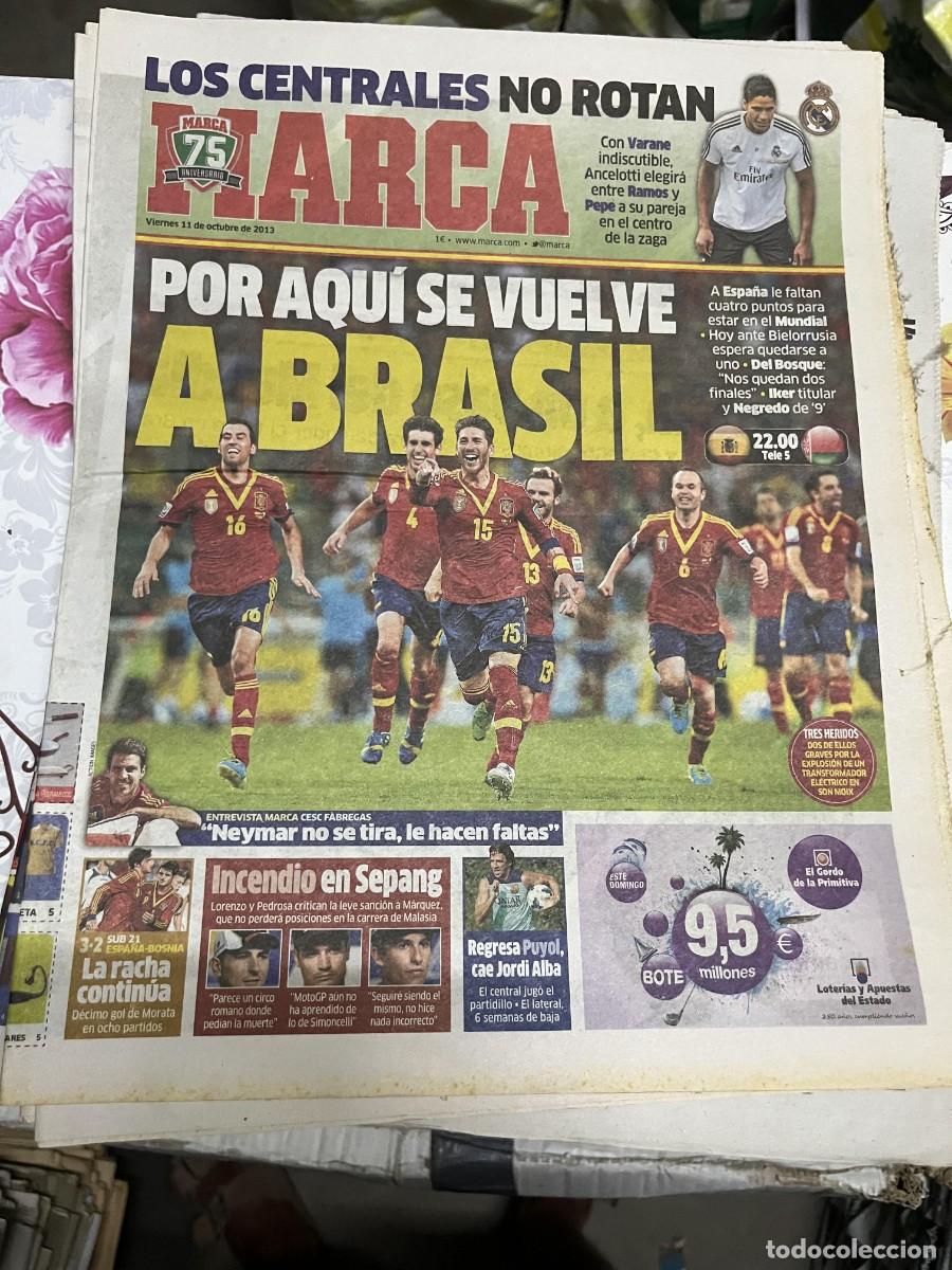 Coleccionismo deportivo: MARCA (11-10-2013) VARANE HOY ESPA&Ntilde;A BIELORRUSIA ENTREVISTA CESC FABREGAS PUYOL ESPA&Ntilde;A BOSNIA SUB-21