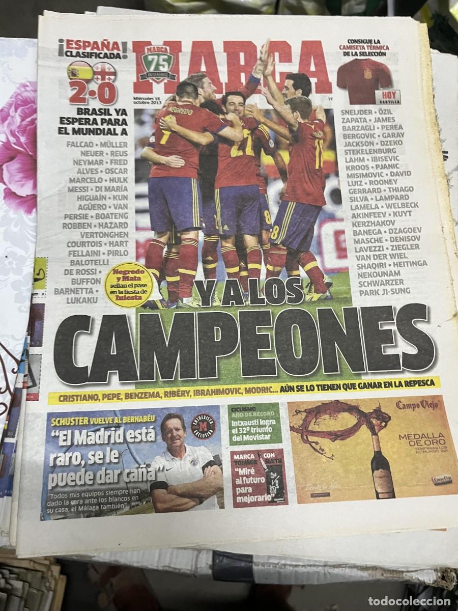 Coleccionismo deportivo: MARCA (16-10-2013) SELECCION ESPA&Ntilde;OLA ESPA&Ntilde;A 2-0 GEORGIA SCHUSTER