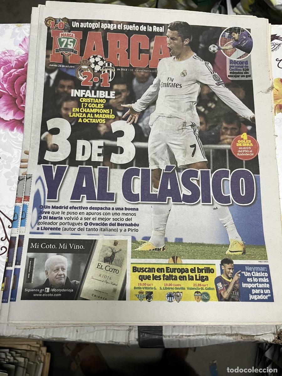 Coleccionismo deportivo: MARCA (24-10-2013) REAL MADRID 2-1 JUVENTUS MANCHESTER UNITED 1-0 REAL SOCIEDAD