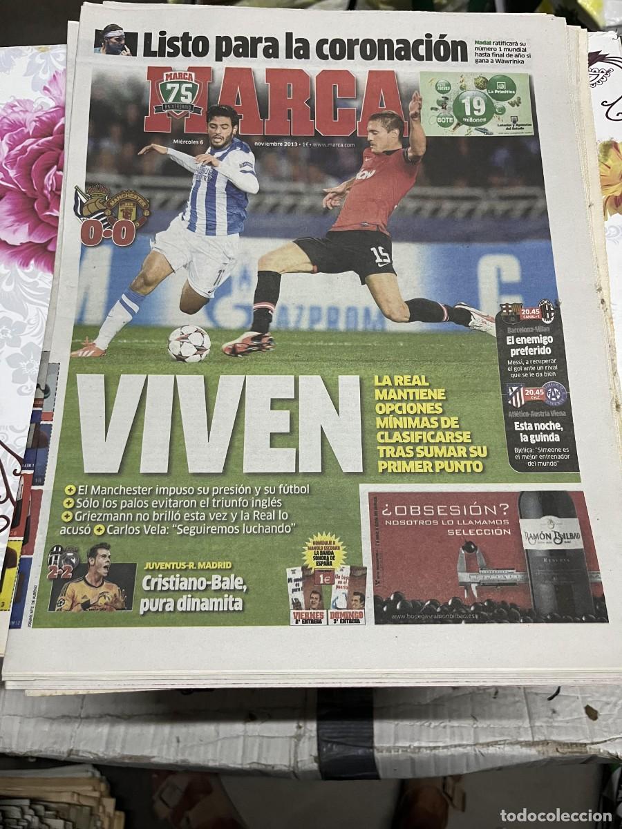 Coleccionismo deportivo: MARCA (6-11-2013) NADAL TENIS REAL SOCIEDAD 0-0 MANCHESTER UNITED HOY ATLETICO AUSTRIA VIENA
