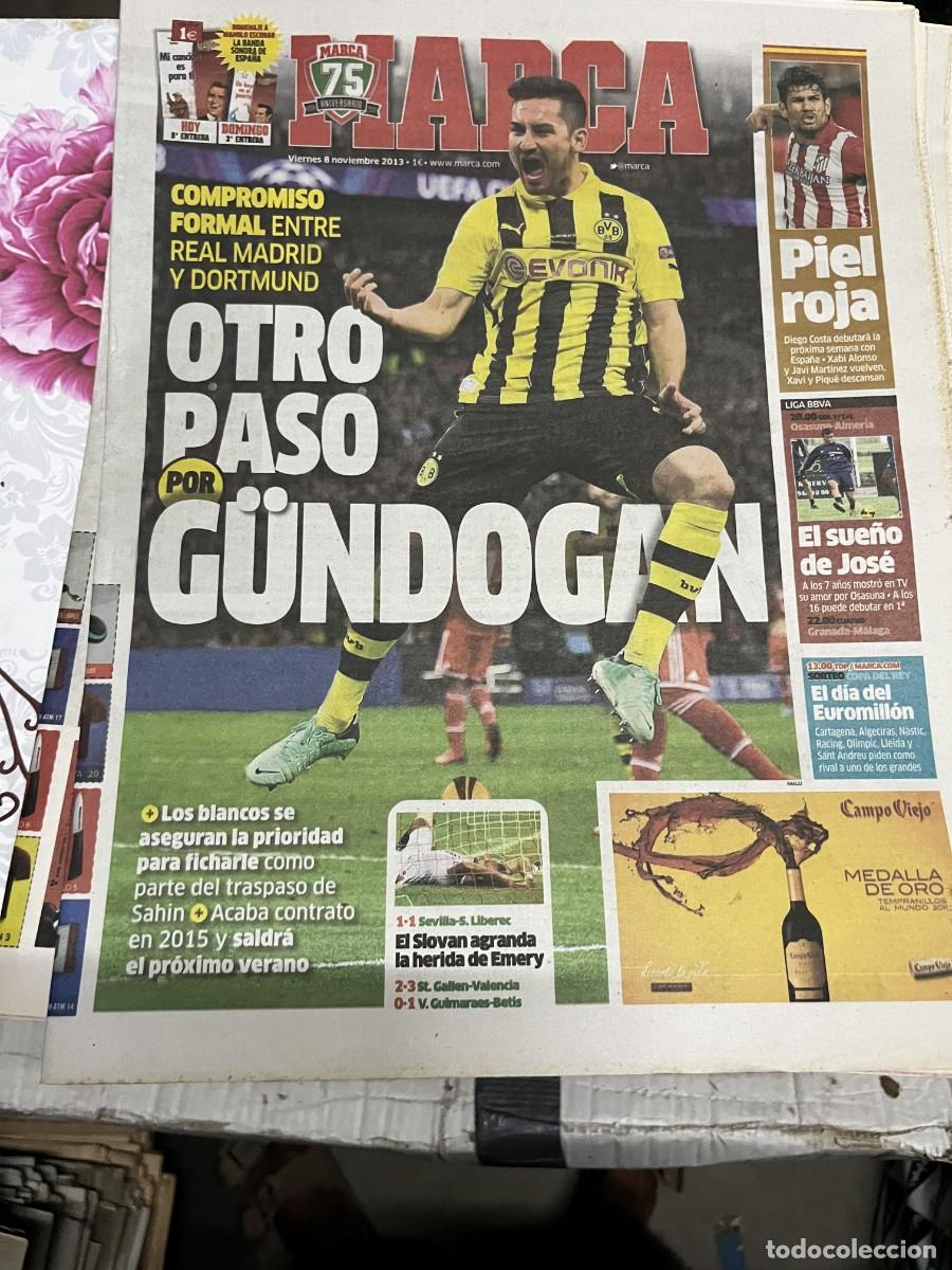 Coleccionismo deportivo: MARCA (8-11-2013) GUNDOGAN BORUSSIA DORTMUND SEVILLA 1-1 LIBEREC ST. GALLEN 2-3 VALENCIA