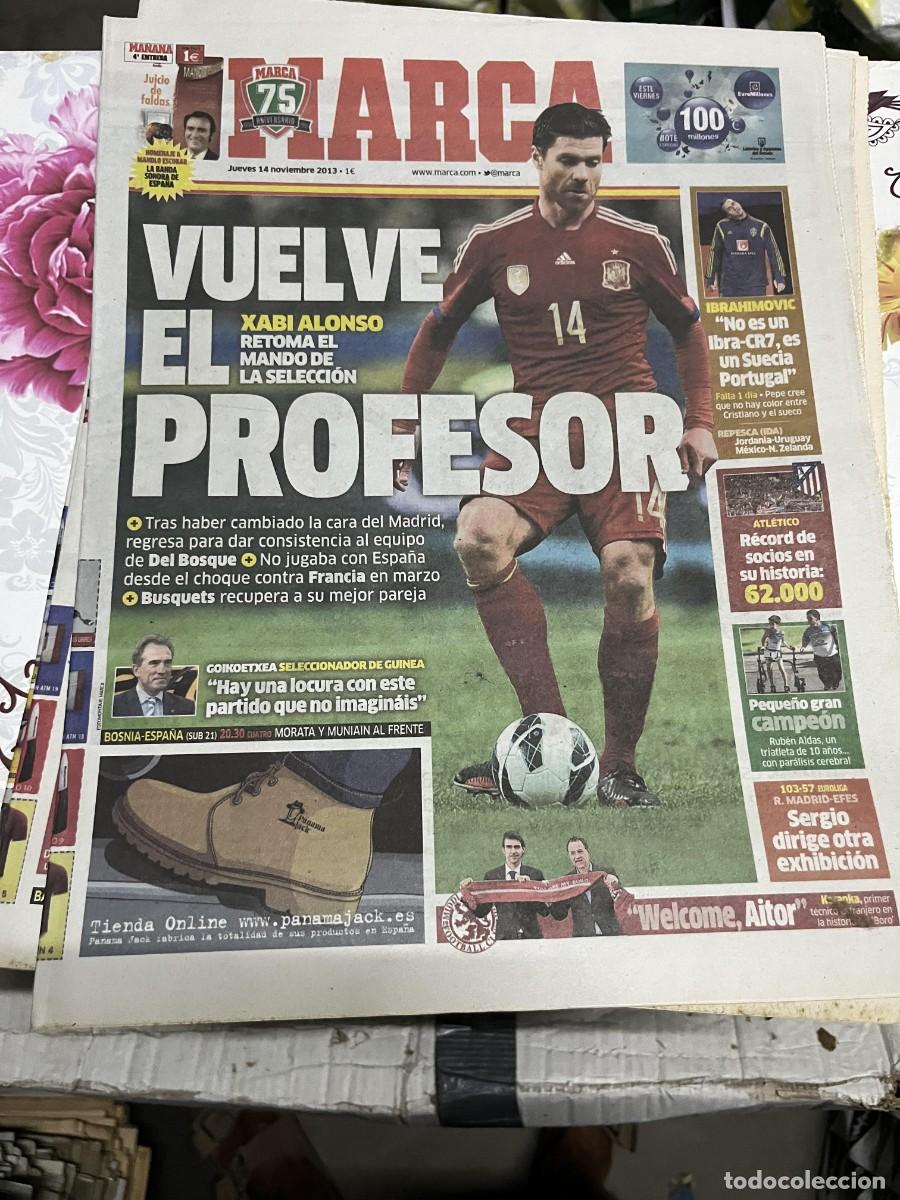 Coleccionismo deportivo: MARCA (14-11-2013) XABI ALONSO IBRAHIMOVIC RECORD SOCIOS ATLETICO MADRID GOIKOETXEA
